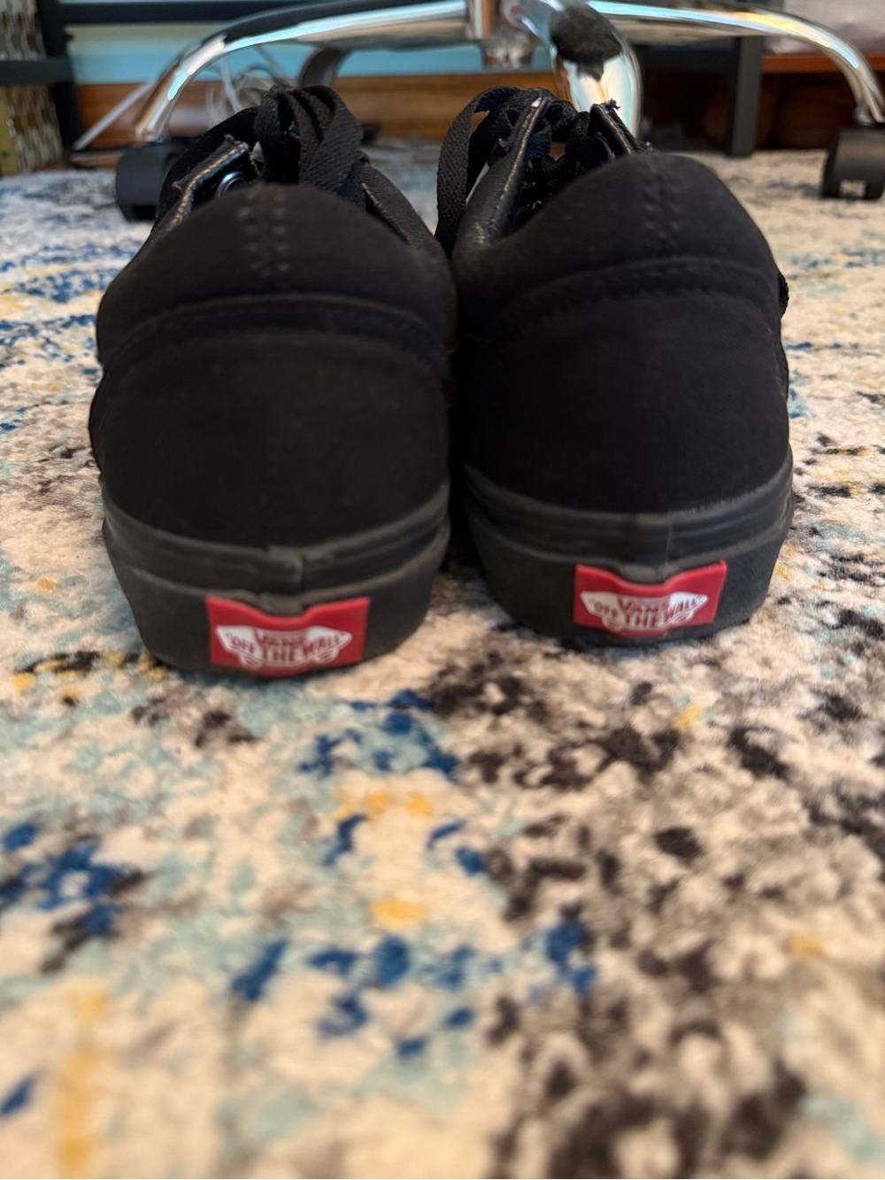 Vans Old Skool Black Shoes Canvas Sneakers Low Lace Front Womens 7.5/Mens 6 - Picture 7 of 8